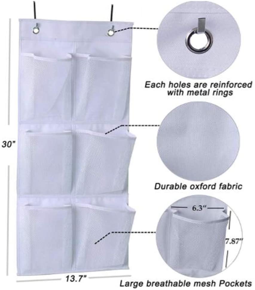 6 Mesh Pockets Closet Door Hanging Shoe Rack
