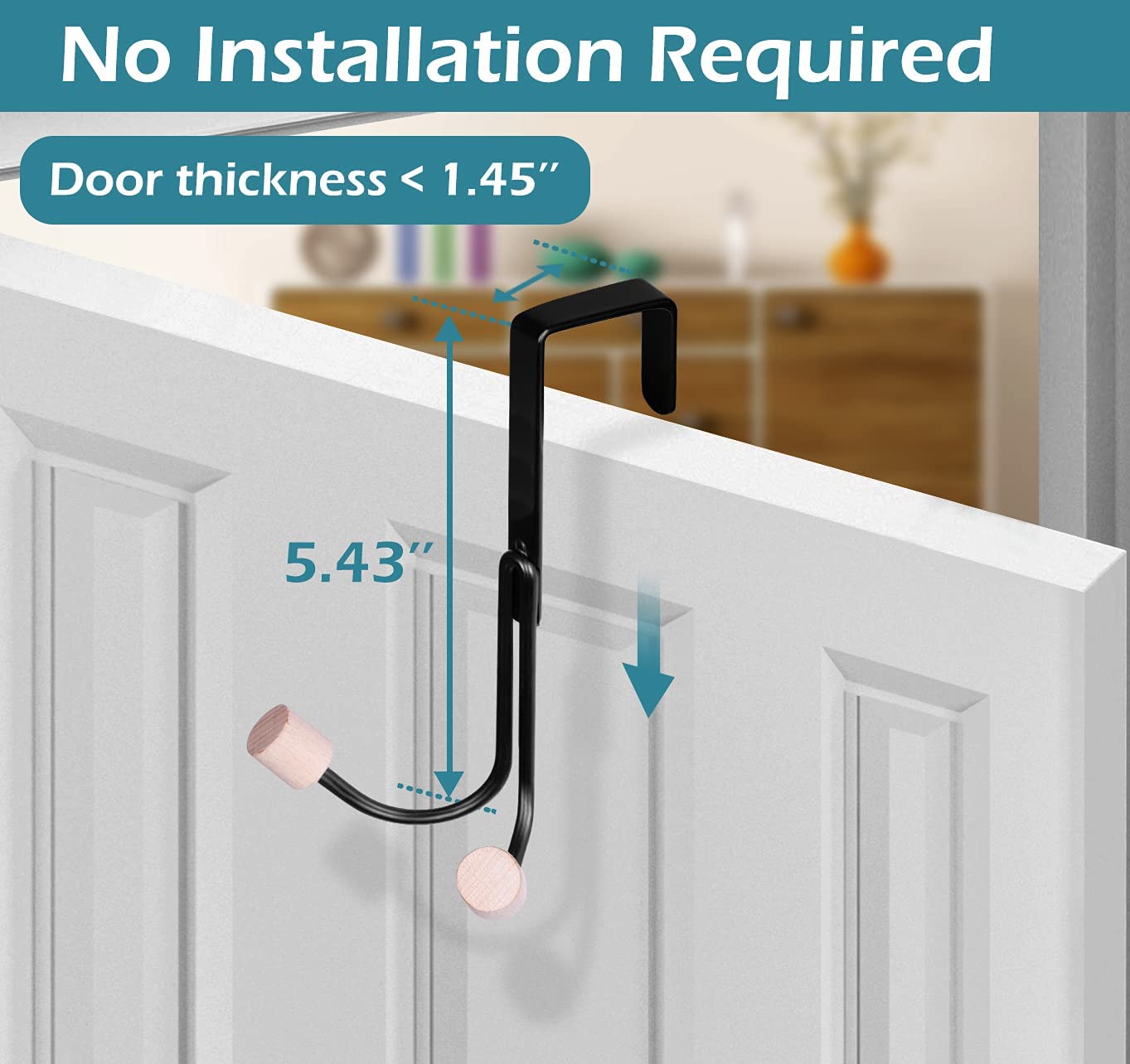 4 Packs Metal Over The Door Hooks