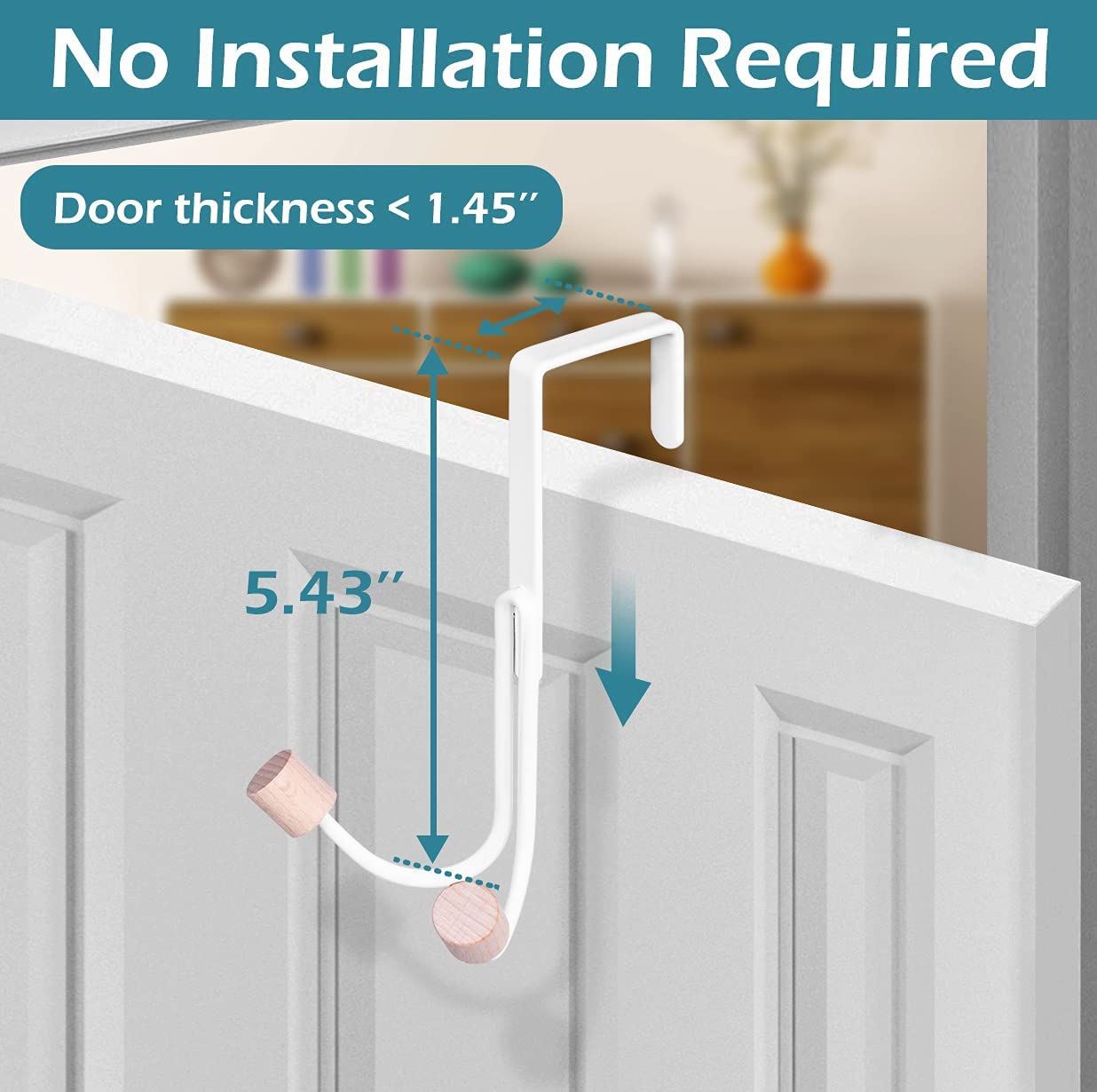 4 Packs Metal Over The Door Hooks