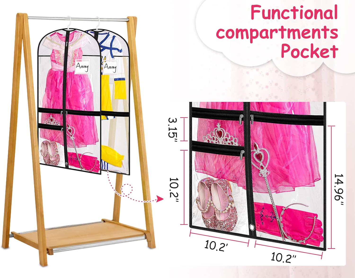 KIMBORA Clear Dance Costume Garment Bag(3 Packs)