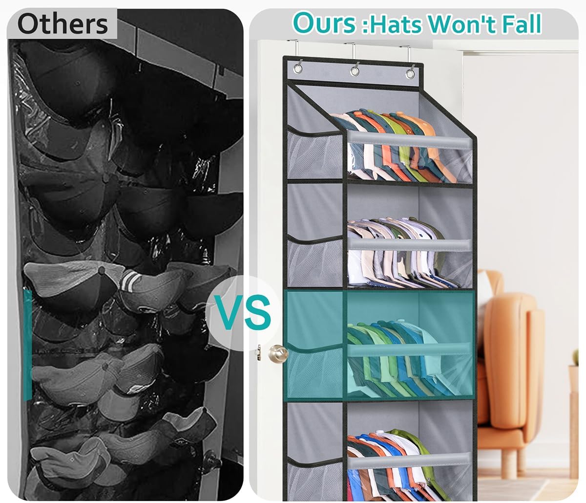 KIMBORA 7 Tier Hat Rack Grey