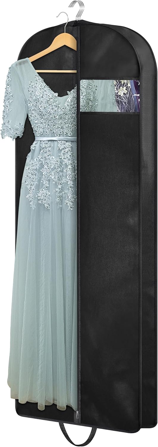 KIMBORA 60" Gusseted Hanging Garment Bags Black