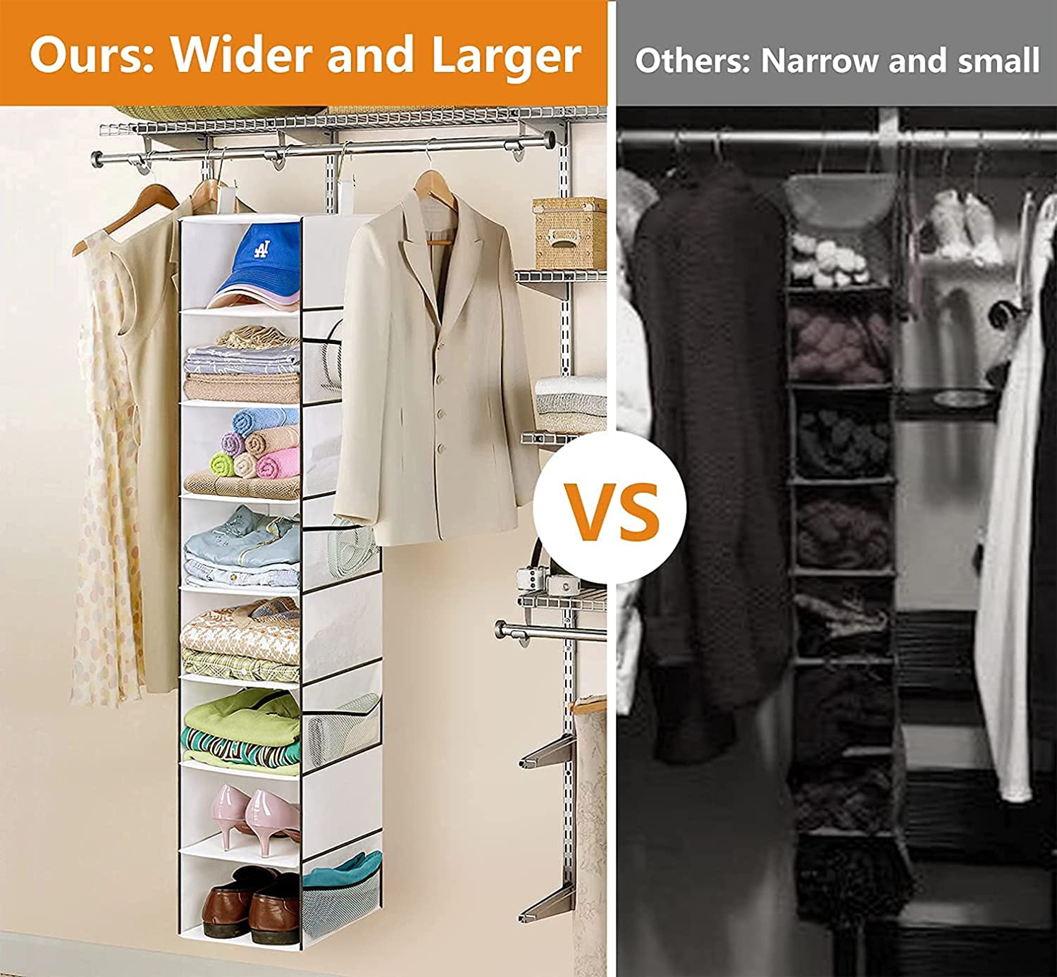 5 packs garment bags and hanging clothes organizer