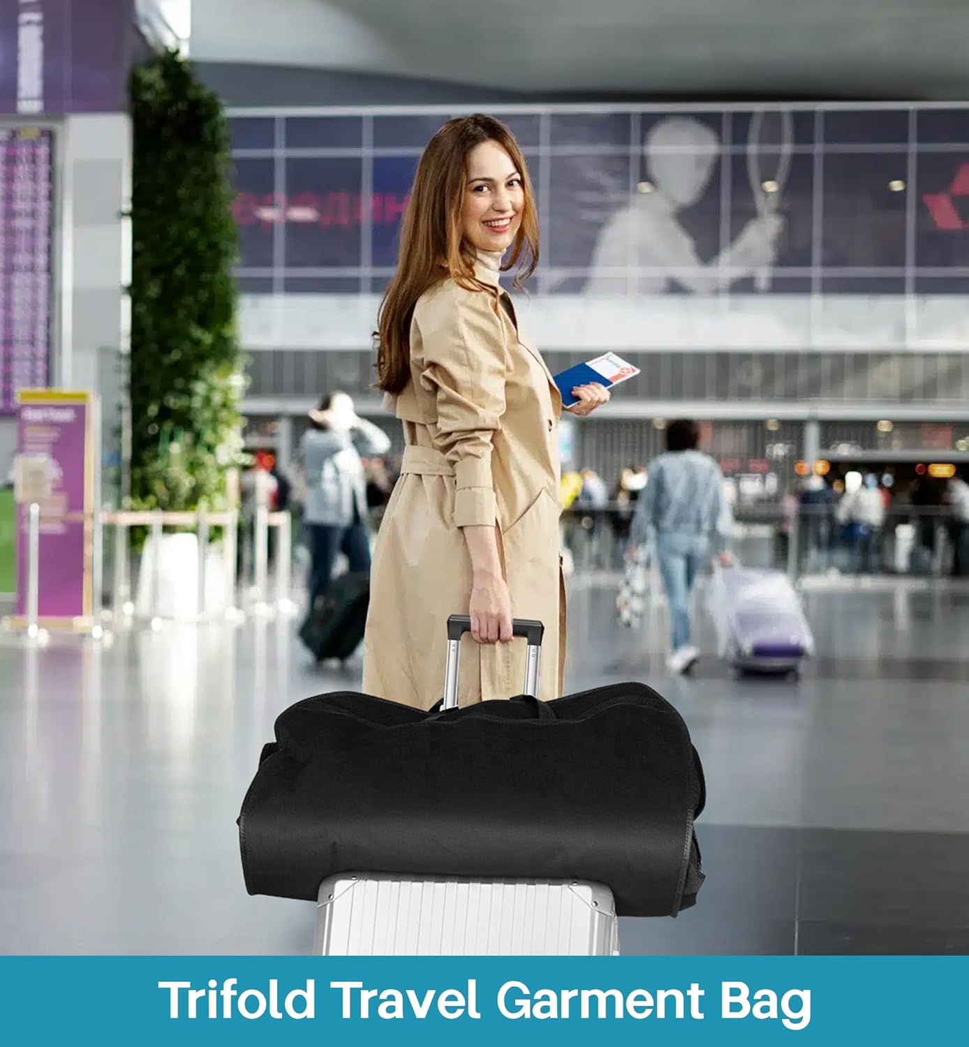 KIMBORA 60" Gusseted Hanging Garment Bags Black