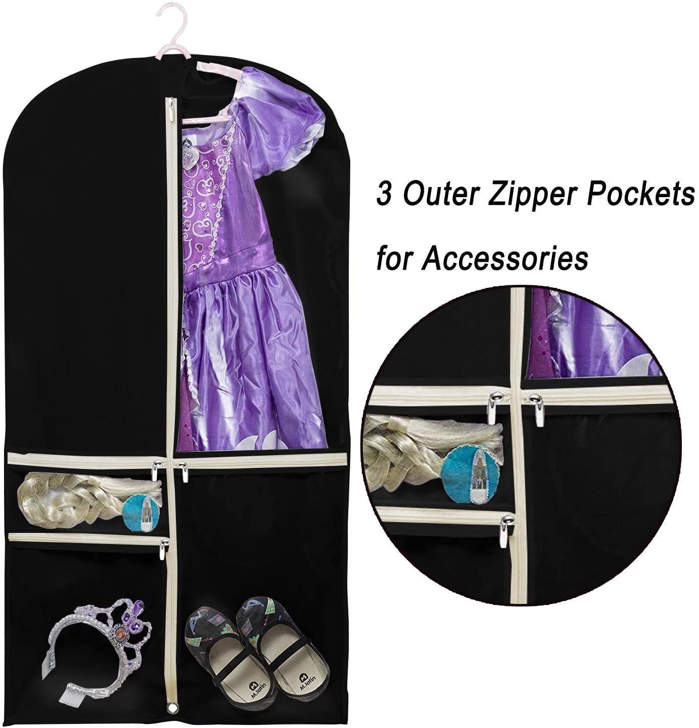 Costume Dance Garment Bag with 3 Clear Zipper