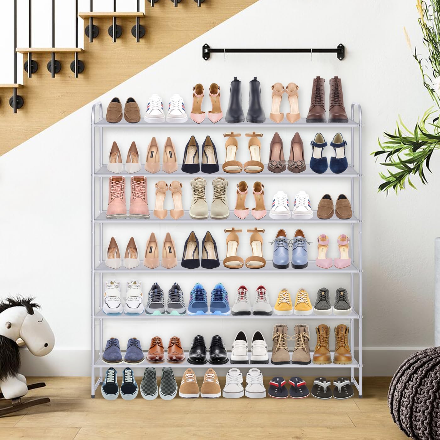 KIMBORA 6 Tier Long Shoe Rack Grey