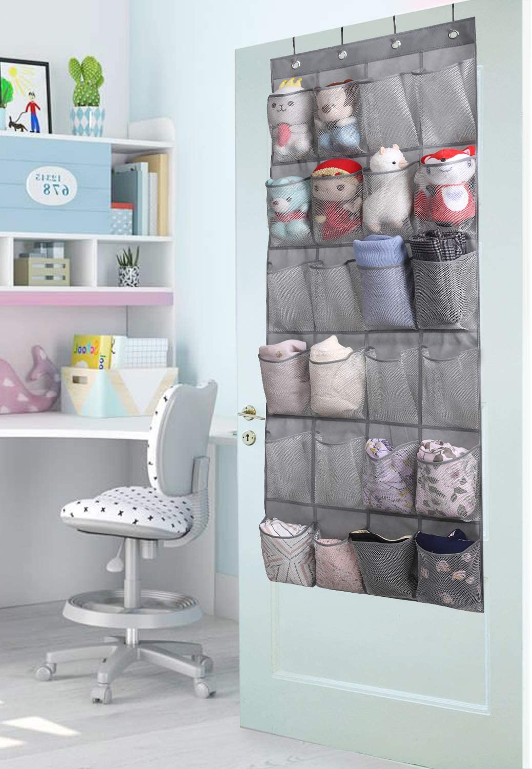 24 Large Mesh Pockets Hanging Shoe Hanger Holder