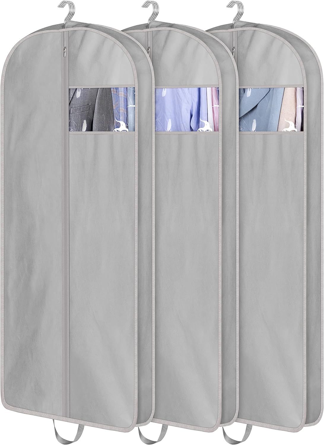 KIMBORA 54" Gusseted Hanging Garment Bags Grey(3 Packs)