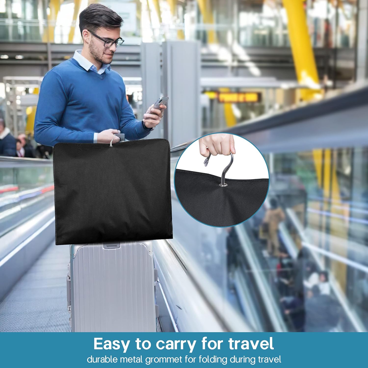 KIMBORA 43" Hanging Garment Bags Black(10 Packs)