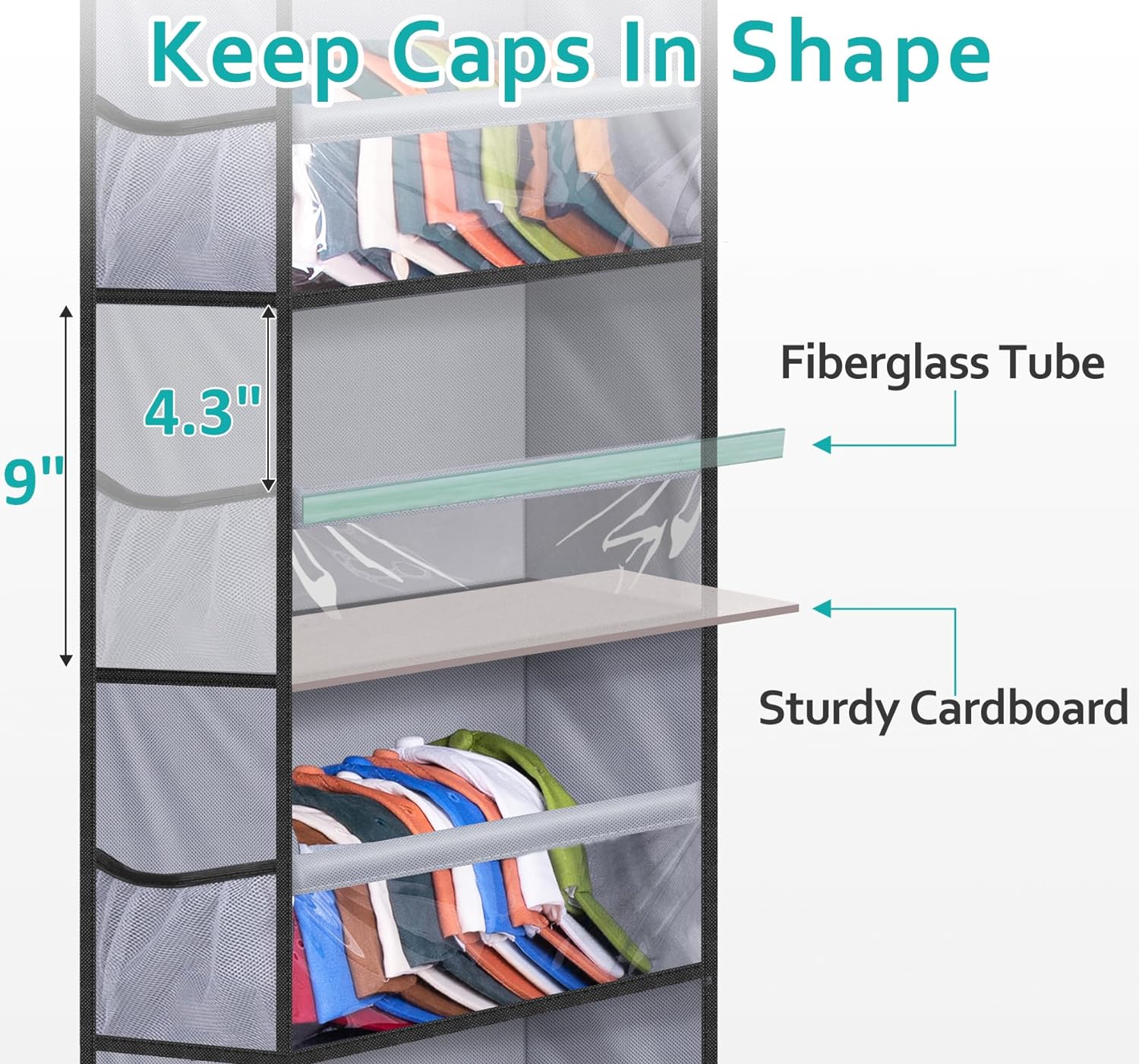 KIMBORA 7 Tier Hat Rack Grey