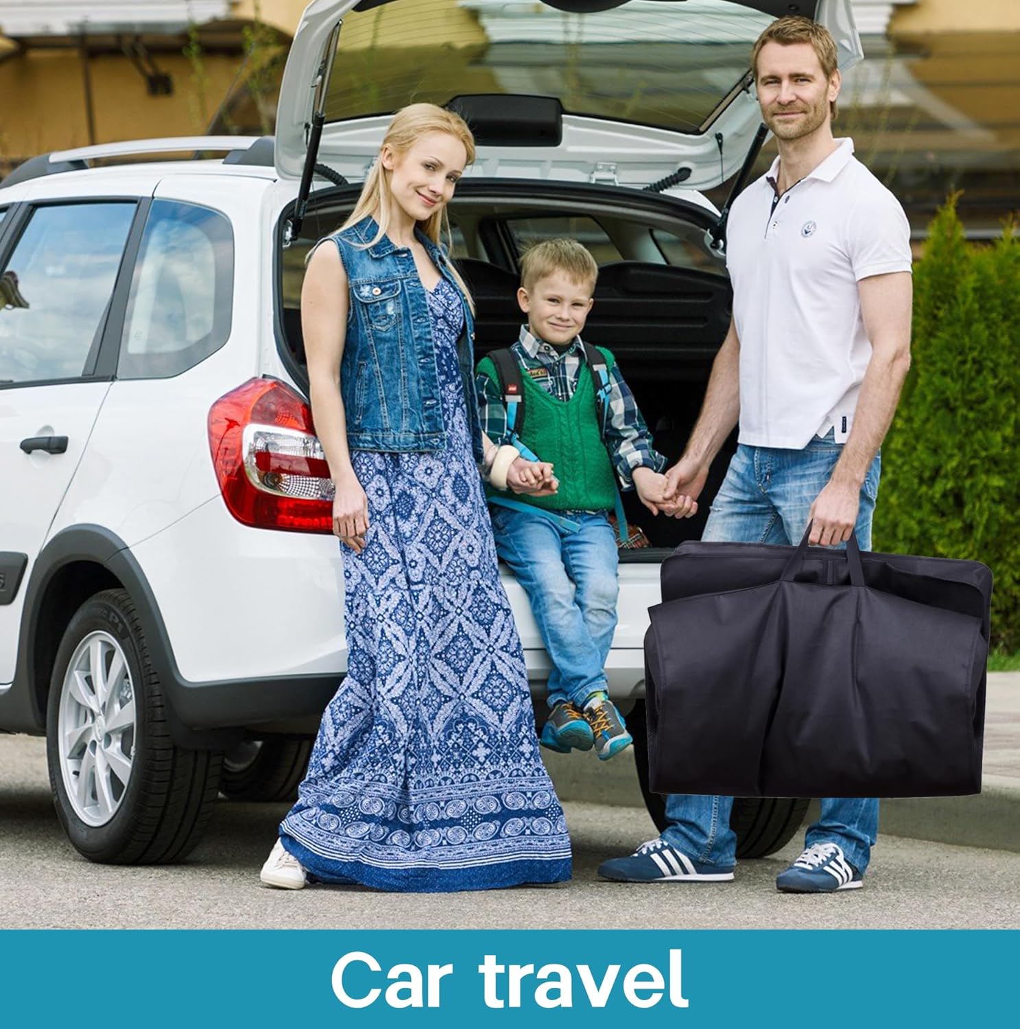 KIMBORA 60" Gusseted Hanging Garment Bags Black