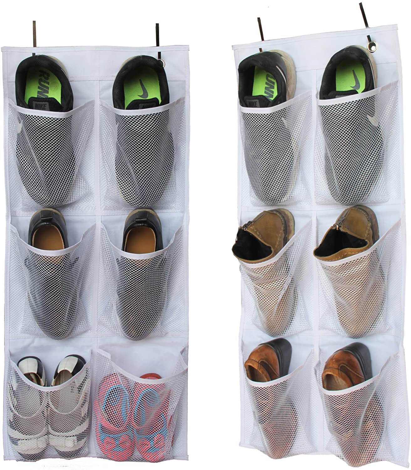 6 Mesh Pockets Closet Door Hanging Shoe Rack