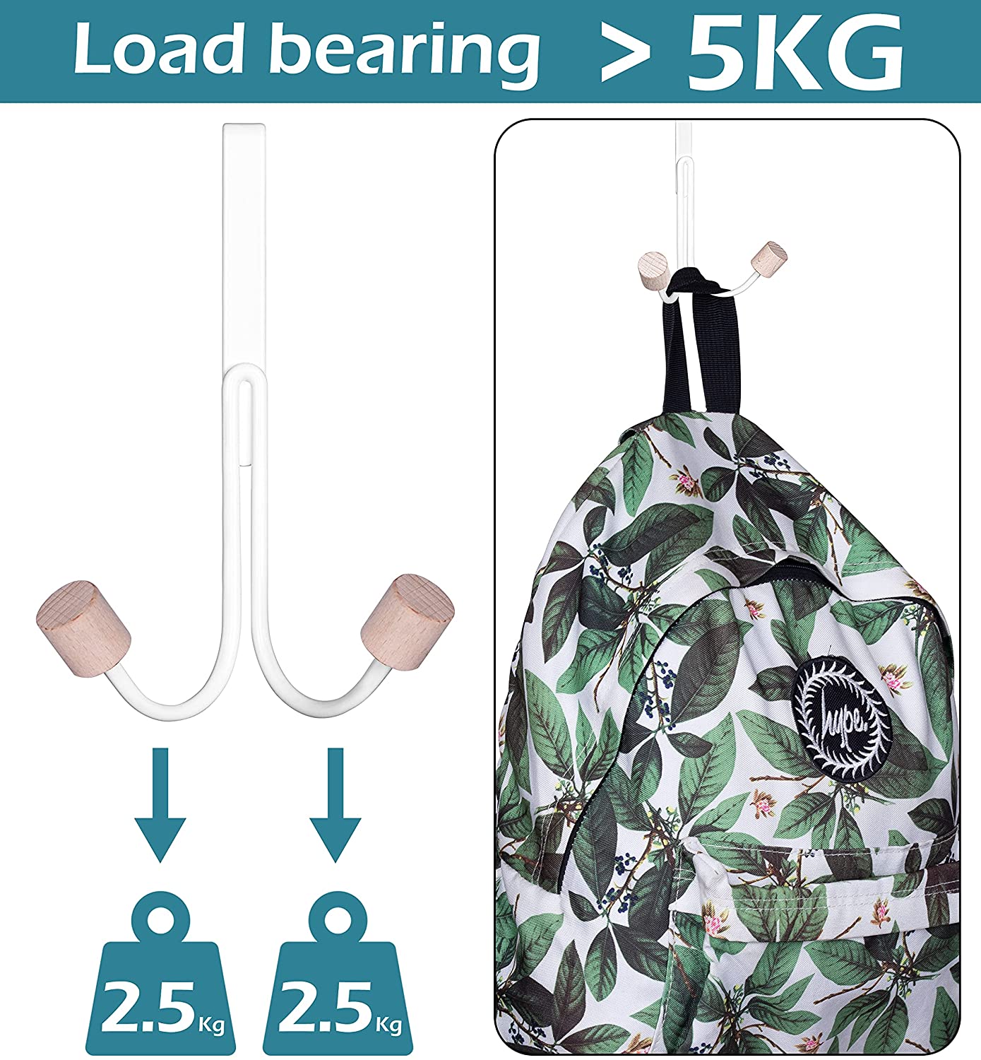 4 Packs Metal Over The Door Hooks