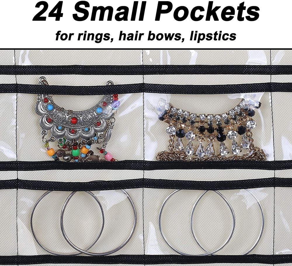 Large Mesh Pockets Hanging Jewelry Organizer