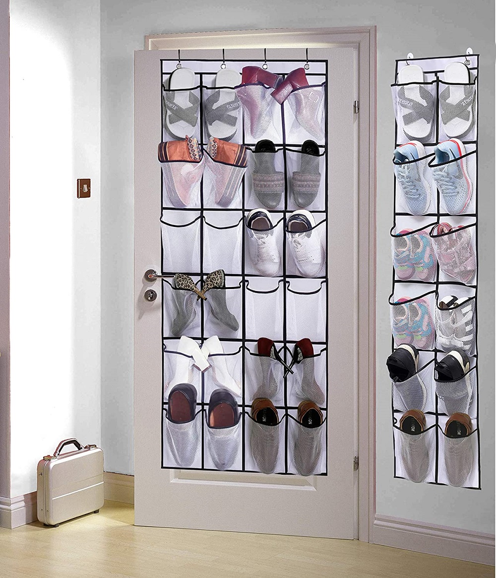 24 + 12 Large Mesh Pockets Hanging Shoe Holder