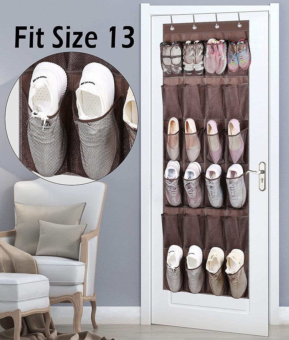 24 Large Mesh Pockets Hanging Shoe Hanger Holder