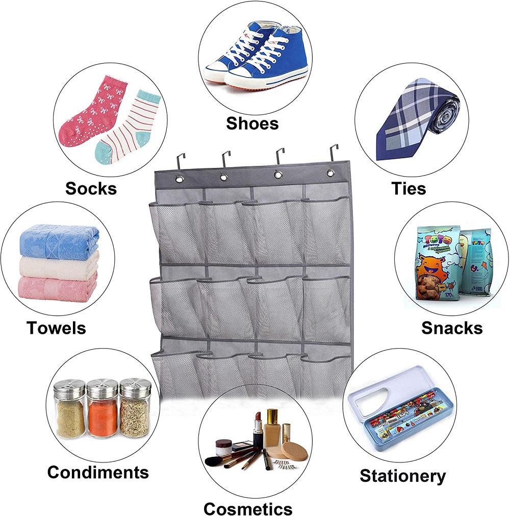 24 Large Mesh Pockets Hanging Shoe Hanger Holder