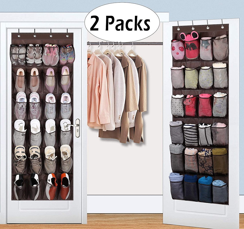 24 Large Mesh Pockets Hanging Shoe Hanger Holder