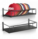 KIMBORA 2 Packs Hat Rack for Wall Hold 20 pcs Caps, Black