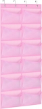 KIMBORA 12 Large Mesh Pockets Over the Door Shoe Organizer Pink