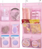 KIMBORA 2 Packs Narrow Kids Over the Door/Wall Shoe Organizer Small Baby Hanging Shoe Rack for Closet (Pink)